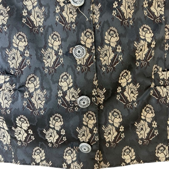 Wah-Maker women’s old west floral jacquard vest size large Victorian frontier - Picture 5 of 8